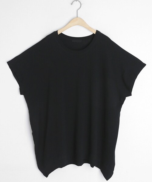 DHOLIC（ディーホリック）の「ルーズアンバランスTシャツ（Tシャツ/カットソー・レディース・ベージュ/ブラウン/ブラック/ホワイト・FREE）」の3枚目の写真