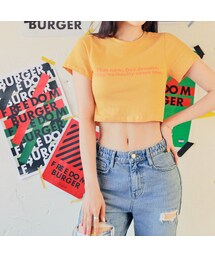 HOTPING | レタリングクロップドTシャツ(Tシャツ/カットソー)