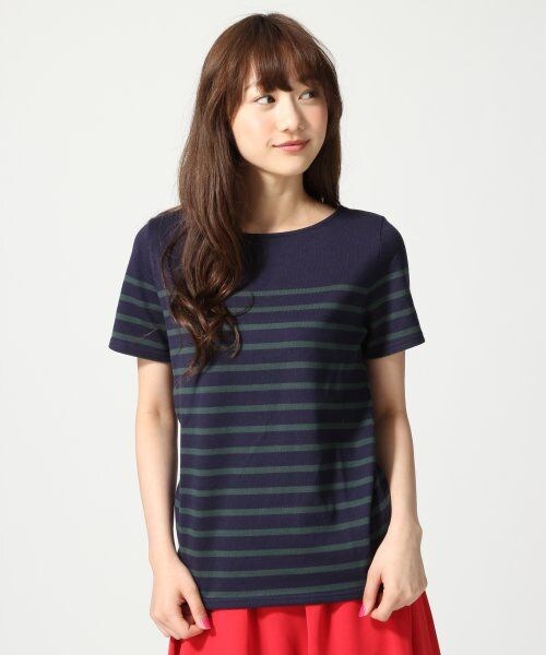 LOWRYS FARM（ローリーズファーム）の「マリンボーダープルオーバーショートスリーブ（トップス・レディース・オフ/グレー/グリーン/ネイビー・Ｍ/Ｌ）」の3枚目の写真