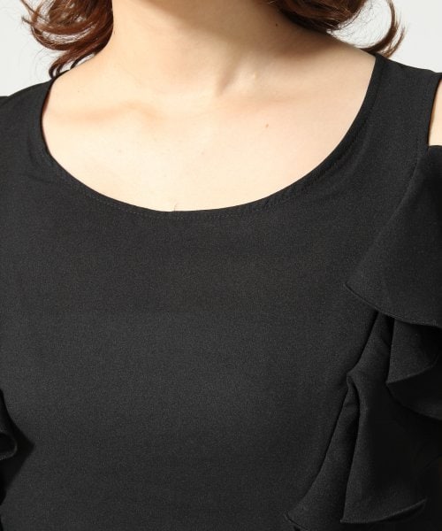 Heather（ヘザー）の「カタアキラッフルチュニック２（トップス・レディース・ホワイト/ブラック/イエロー・Ｆ）」の9枚目の写真