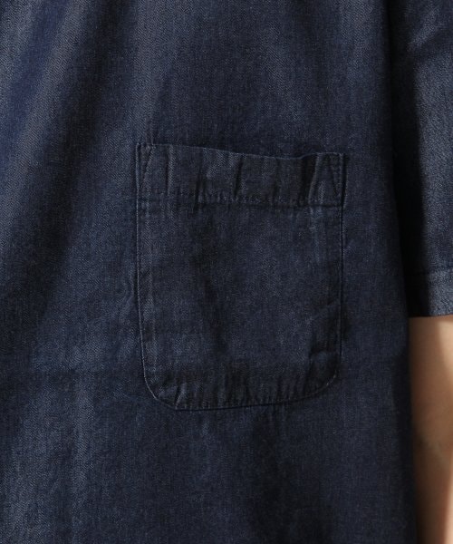 RAGEBLUE（レイジブルー）の「デニムシャツフハクTシャツ（トップス・メンズ・ライトブルー/ネイビー・Ｍ/Ｌ）」の9枚目の写真