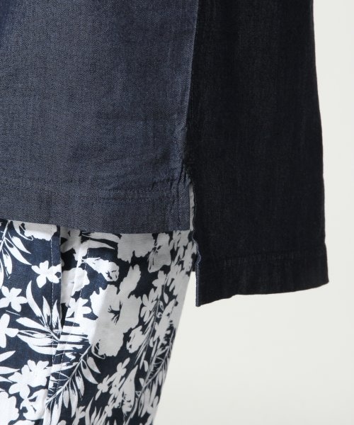 RAGEBLUE（レイジブルー）の「デニムシャツフハクTシャツ（トップス・メンズ・ライトブルー/ネイビー・Ｍ/Ｌ）」の10枚目の写真