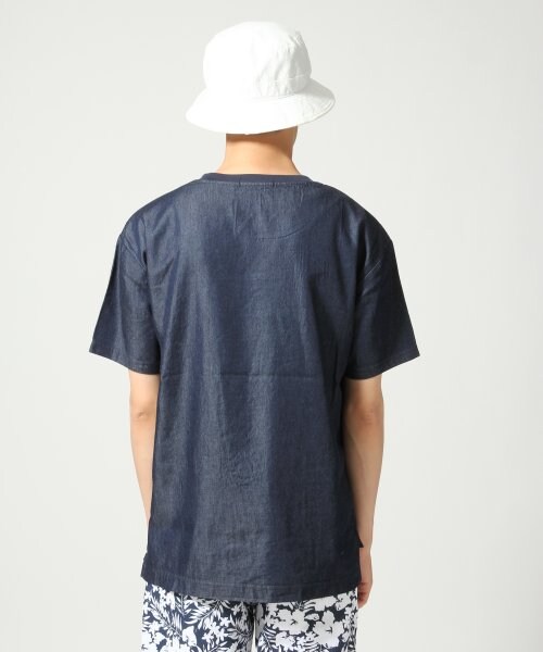 RAGEBLUE（レイジブルー）の「デニムシャツフハクTシャツ（トップス・メンズ・ライトブルー/ネイビー・Ｍ/Ｌ）」の5枚目の写真
