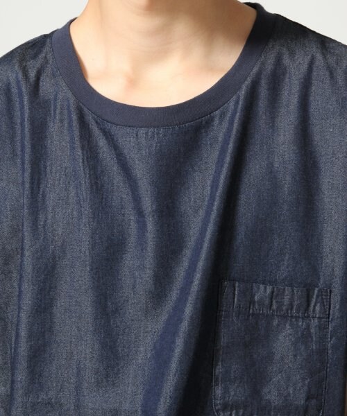 RAGEBLUE（レイジブルー）の「デニムシャツフハクTシャツ（トップス・メンズ・ライトブルー/ネイビー・Ｍ/Ｌ）」の6枚目の写真