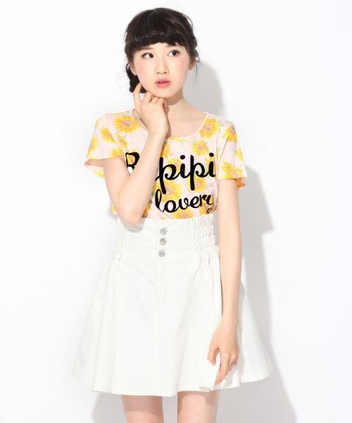 repipi armario（レピピ アルマリオ）の「ヒマワリロゴトップス（トップス・レディース・ホワイト/ピンク/ブルー・ＸＳ/Ｍ）」の3枚目の写真