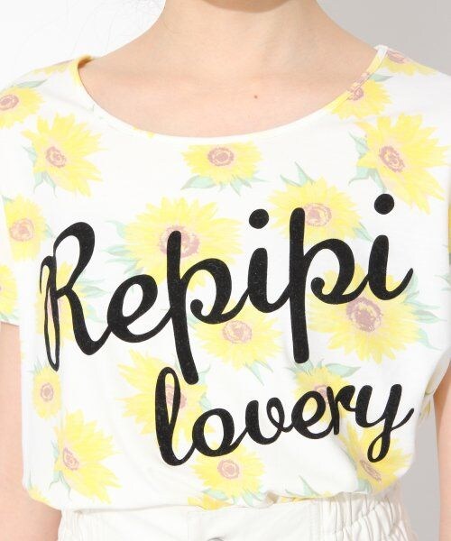 repipi armario（レピピ アルマリオ）の「ヒマワリロゴトップス（トップス・レディース・ホワイト/ピンク/ブルー・ＸＳ/Ｍ）」の6枚目の写真