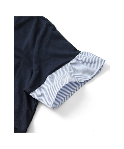 URBAN RESEARCH DOORS（アーバンリサーチドアーズ）の「袖ストライプカットソー（トップス・レディース・NAVY/WHITE・one）」の10枚目の写真