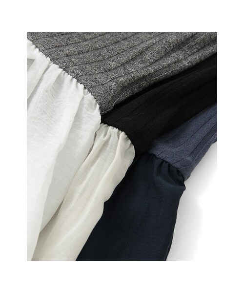 KBF（ケイビーエフ）の「ペプラムベアトップ（トップス・レディース・GRY×WHT/BLK×CRM/NVY×NVY・one）」の12枚目の写真