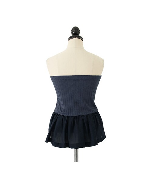 KBF（ケイビーエフ）の「ペプラムベアトップ（トップス・レディース・GRY×WHT/BLK×CRM/NVY×NVY・one）」の6枚目の写真