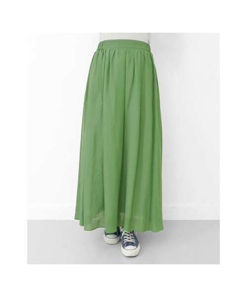 URBAN RESEARCH（アーバンリサーチ）の「コットンシフォンマキシスカート（スカート・レディース・グリーン/グレー/ブラック・FREE）」の11枚目の写真