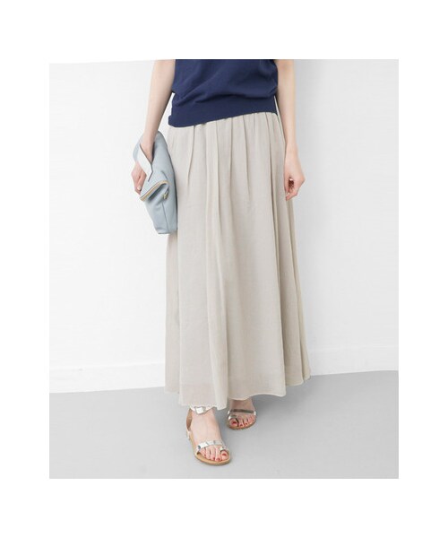 URBAN RESEARCH（アーバンリサーチ）の「コットンシフォンマキシスカート（スカート・レディース・グリーン/グレー/ブラック・FREE）」の4枚目の写真