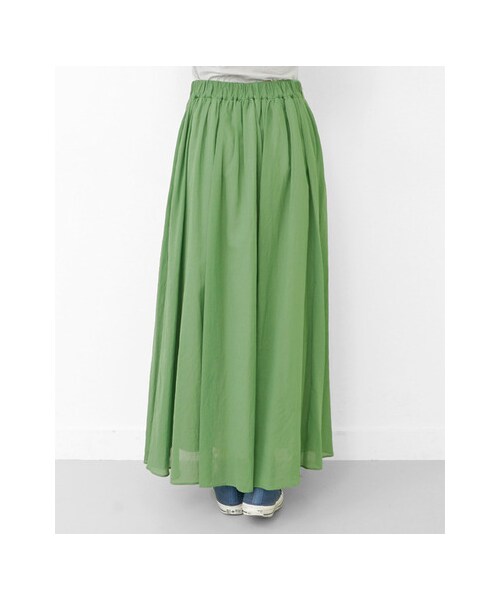 URBAN RESEARCH（アーバンリサーチ）の「コットンシフォンマキシスカート（スカート・レディース・グリーン/グレー/ブラック・FREE）」の13枚目の写真