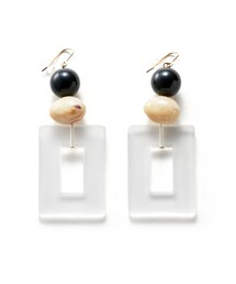 GRL | クリアスクエアプレートXマーブルパーツピアス(ピアス（両耳用）)