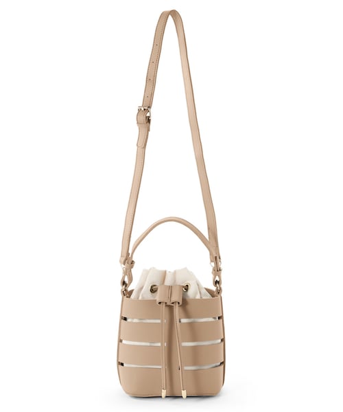 GRL（グレイル）の「巾着コンビフェイクレザーバッグ（ショルダーバッグ・レディース・ブラック/ブルー/ベージュ・F）」の2枚目の写真