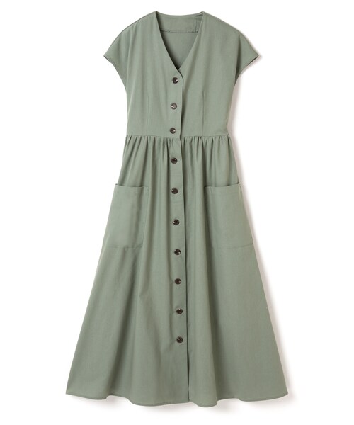 GRL（グレイル）の「Vネックロングワンピース（ワンピース・レディース・ブラウン/カーキ・M）」の2枚目の写真