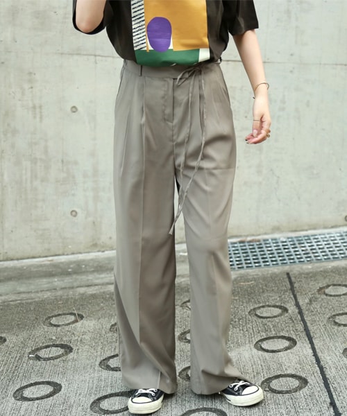 LAULEN(ローレン)の「silk touch pt(その他パンツ・レディース・アイボリー/ブラック/ブラウン/カーキ・FREE)」の4枚目の写真