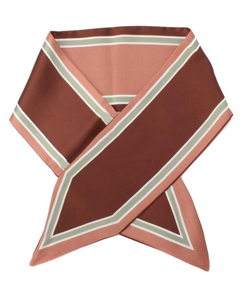 OZOC（オゾック）の「ナロースカーフ（その他・レディース・ブラック(019)/ダークグリーン(023)/ブラウン(042)/ベージュ(052)/無地グレー(012)/無地ブラウン(043)/レオパード柄(143)/パイソン柄(153)・00）」の6枚目の写真