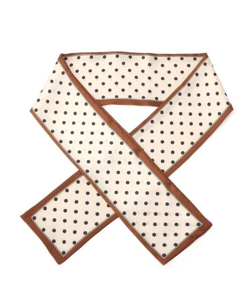 OZOC（オゾック）の「ナロースカーフ（その他・レディース・ブラック(019)/ダークグリーン(023)/ブラウン(042)/ベージュ(052)/無地グレー(012)/無地ブラウン(043)/レオパード柄(143)/パイソン柄(153)・00）」の4枚目の写真