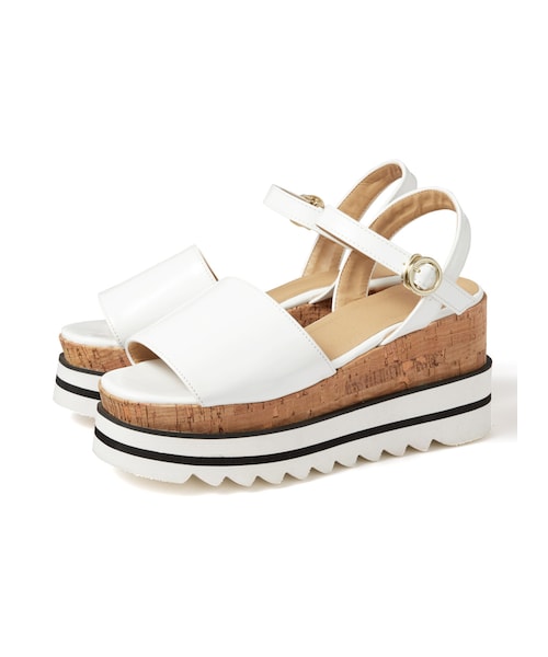 GRL（グレイル）の「スポーティー厚底サンダル（サンダル・レディース・ブラック/ホワイト・24.5）」の2枚目の写真