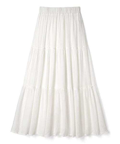 GRL（グレイル）の「ティアードスカート（スカート・レディース・モカ/オフホワイト・M）」の2枚目の写真