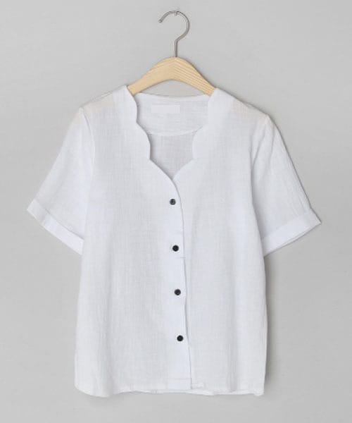 DHOLIC（ディーホリック）の「ウェーブネックブラウス（シャツ/ブラウス・レディース・ピンク/ホワイト/ベージュ・FREE）」の2枚目の写真