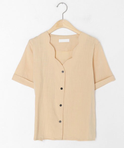 DHOLIC（ディーホリック）の「ウェーブネックブラウス（シャツ/ブラウス・レディース・ピンク/ホワイト/ベージュ・FREE）」の3枚目の写真