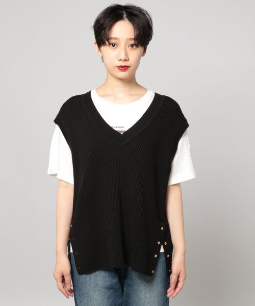 PAGEBOY（ページボーイ）の「【WEB先行予約】サイドスナップベスト（トップス・レディース・ホワイト/ブラック/ダークブラウン・F）」の11枚目の写真
