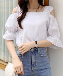 DHOLIC | パフオープンショルダーブラウス(シャツ/ブラウス)