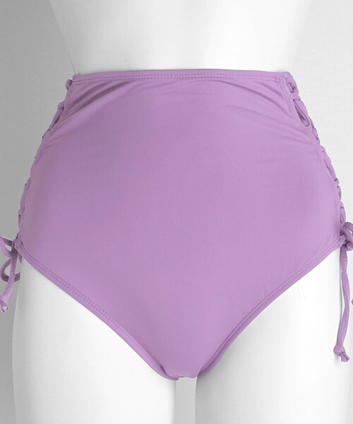 DHOLIC（ディーホリック）の「レースアップハイウエストビキニショーツ（水着・レディース・グリーン/ホワイト/イエロー/パープル/レッド・S/M）」の3枚目の写真