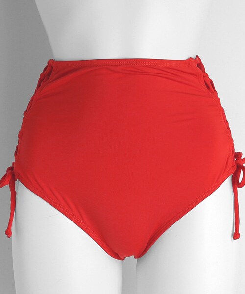 DHOLIC（ディーホリック）の「レースアップハイウエストビキニショーツ（水着・レディース・グリーン/ホワイト/イエロー/パープル/レッド・S/M）」の5枚目の写真