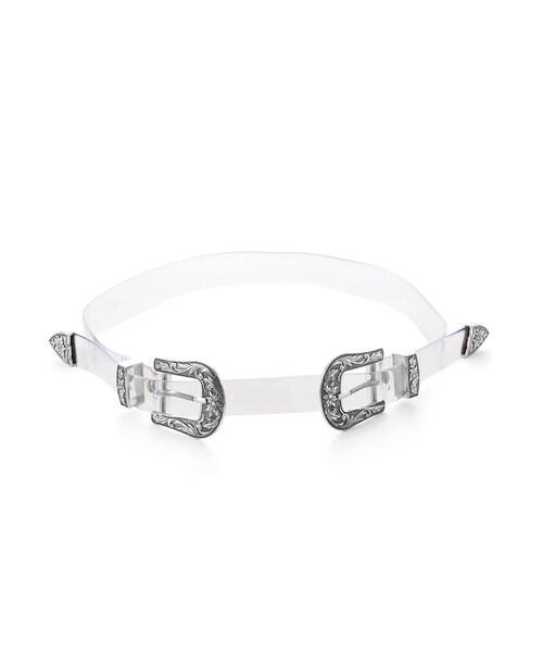 GRL（グレイル）の「ダブルバックルベルト（ベルト・レディース・ブラック/クリア・F）」の2枚目の写真