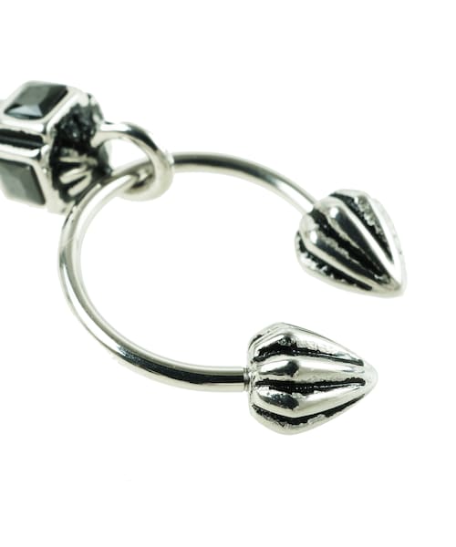 no brand(ノーブランド)の「片耳用(1個売り)フープバーベルピアス コーン スパイク ステンレス バーベルピアス 16G 軟骨ピアス ボディピアス メンズ レディース ユニセックス アクセサリー:MPS190601(ピアス(片耳用)・メンズ・その他)」の4枚目の写真