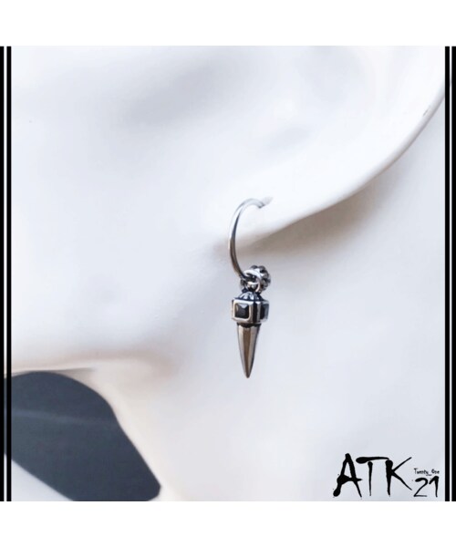 no brand(ノーブランド)の「片耳用(1個売り)フープバーベルピアス コーン スパイク ステンレス バーベルピアス 16G 軟骨ピアス ボディピアス メンズ レディース ユニセックス アクセサリー:MPS190601(ピアス(片耳用)・メンズ・その他)」の8枚目の写真