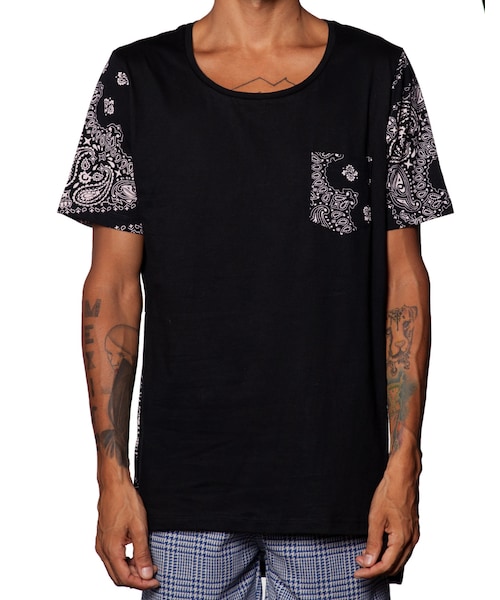 NEMIS(ネミス)の「Bandana Panel Tee Black(Tシャツ/カットソー・レディース・Black・S-XL)」の1枚目の写真