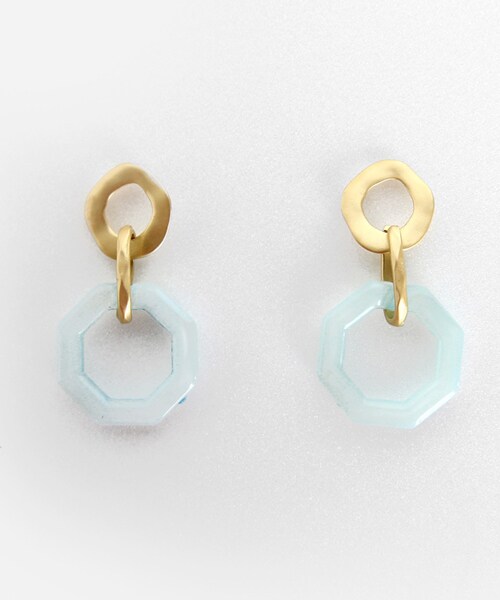 DHOLIC（ディーホリック）の「パステルオクタゴンドロップピアス（ピアス（両耳用）・レディース・ホワイト/ブルー/ピンク・FREE）」の2枚目の写真