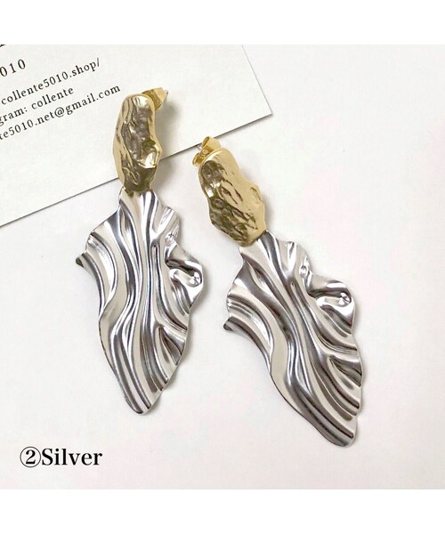 no brand(ノーブランド)の「COLLENTE original variety pierce Silver&Gold(ピアス(両耳用)・レディース・その他)」の5枚目の写真
