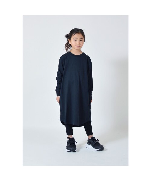 cache cache(カシュ カシュ)の「FOV PLAIN L/S ワンピース(ブラック)(ワンピース・キッズ・その他)」の2枚目の写真