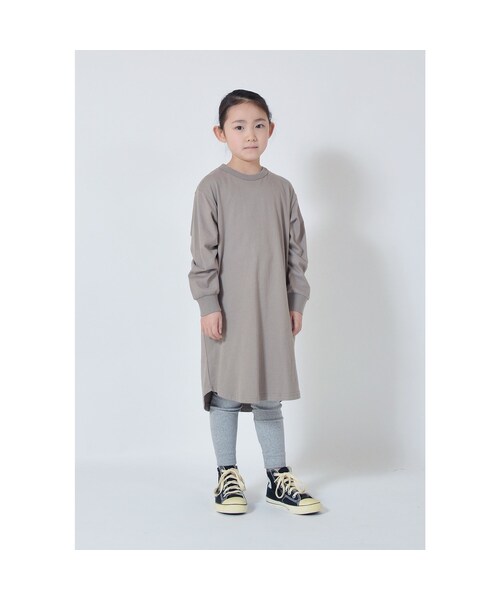 cache cache（カシュ カシュ）の「FOV 　PLAIN　 L/S　ワンピース（アッシュグレー）（ワンピース・キッズ・その他）」の2枚目の写真