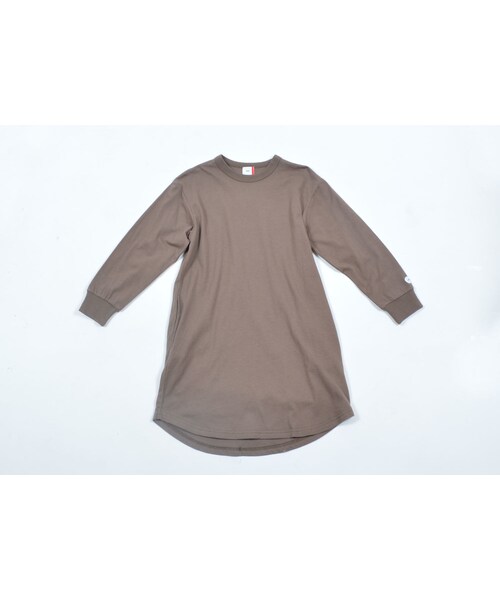 cache cache(カシュ カシュ)の「FOV PLAIN L/S ワンピース(アッシュブラウン)(ワンピース・キッズ・その他)」の1枚目の写真