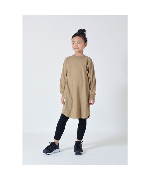 cache cache（カシュ カシュ）の「FOV 　PLAIN　 L/S　ワンピース（キャメル）（ワンピース・キッズ・その他）」の2枚目の写真
