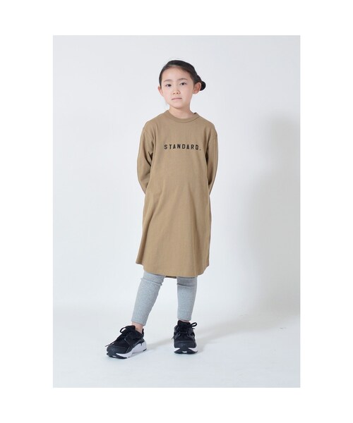 cache cache（カシュ カシュ）の「FOV 　STANDARD.　 L/S　ワンピース（キャメル）（ワンピース・キッズ・その他）」の2枚目の写真