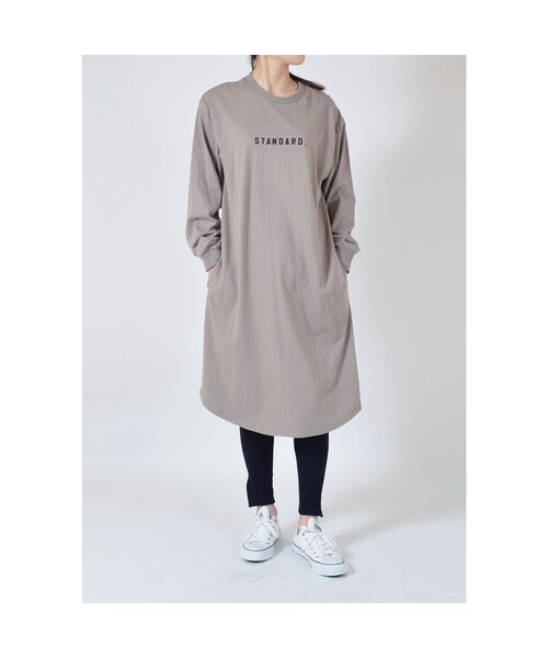 cache cache（カシュ カシュ）の「FOV 　STANDARD.　 L/S　ワンピース（キャメル）（ワンピース・キッズ・その他）」の3枚目の写真