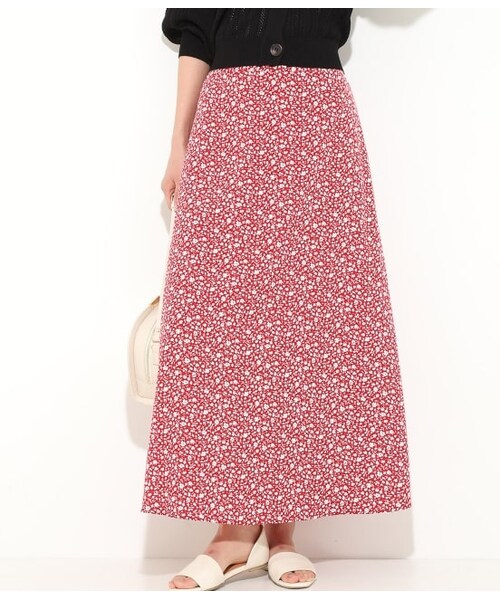 VIS（ビス）の「単色花柄ナローシルエットスカート（スカート・レディース・ホワイト系/レッド系/ブラック系・L/S/M）」の3枚目の写真