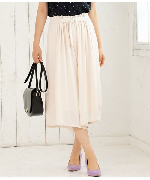 VIS(ビス)の「【前後2WAY】Dカンベルトパンツ(パンツ・レディース・ベージュ/ローズピンク/ネイビー/ホワイト・M/L/S)」の1枚目の写真