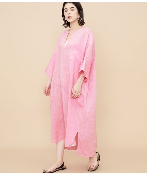 ADAM ET ROPE'（アダムエロペ）の「【TICCA】キーネック半袖ワンピース