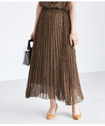 ADAM ET ROPE' | サテン楊柳アニマルプリーツスカート(スカート)