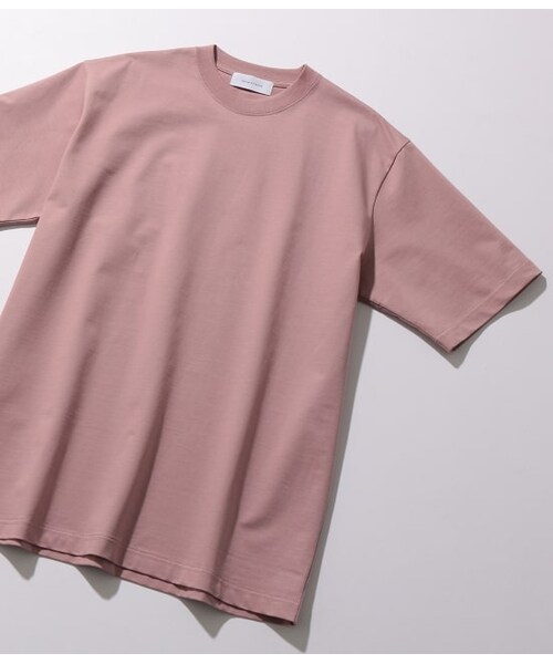 ADAM ET ROPE'（アダムエロペ）の「MICRO JERSEY T（トップス・メンズ・ピンク系/カーキ系2/ライトグリーン/ホワイト系2・S/M/L）」の4枚目の写真