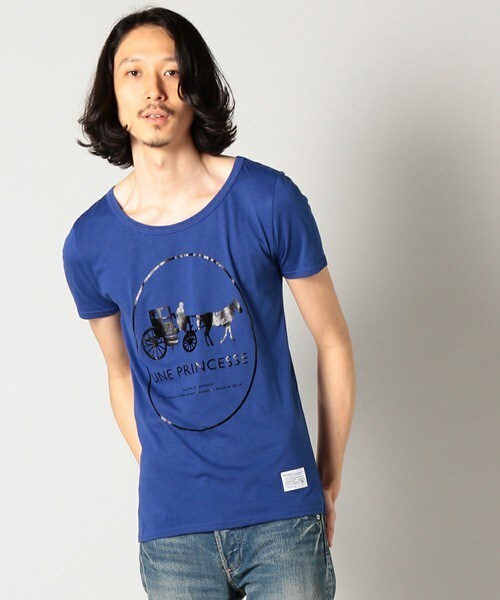 DETAILS(ディテールズ)の「DETAILS/グラフィックTEE/ブラック泊P(Tシャツ/カットソー・メンズ・ブラック×ホワイト/ブルー・SMALL/MEDIUM/LARGE)」の2枚目の写真