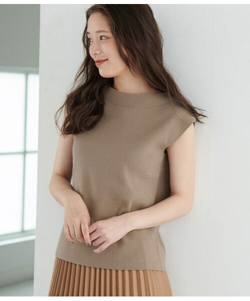 ROPE' PICNIC（ロペピクニック）の「【WEB限定】総針ボートネックトップス（トップス・レディース・ベージュ/ブラック/ブラウン系・38）」の2枚目の写真
