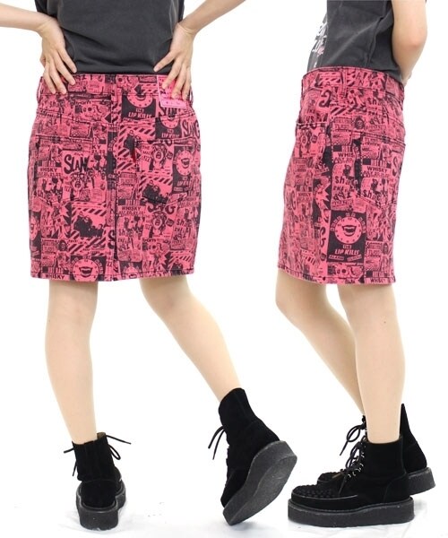 RNA（アールエヌエー）の「フライヤー柄BOX スカート（スカート・レディース・オフホワイト/サックスブルー/ピンク・S/M）」の5枚目の写真